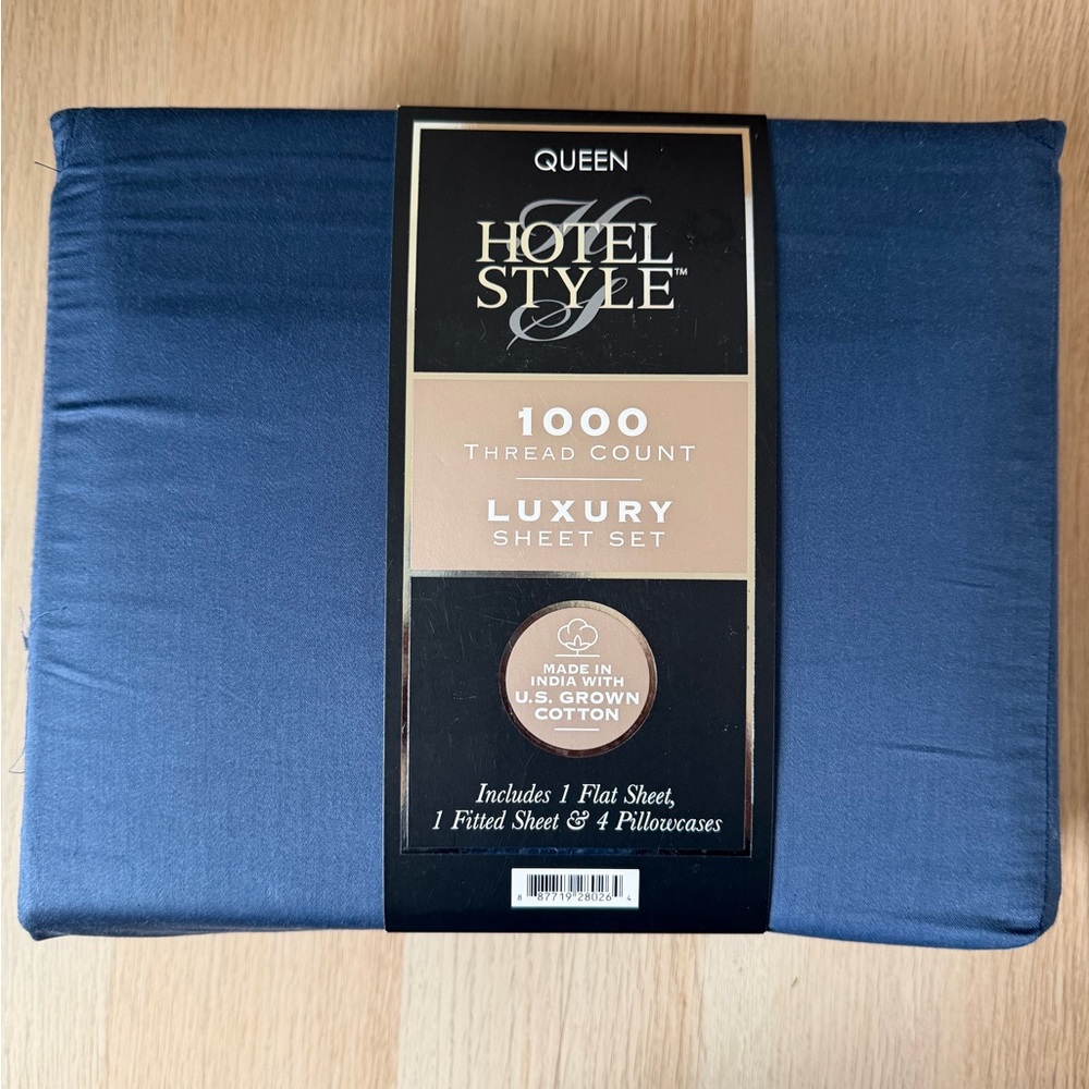 Hotel Style 1000 Thread Count Navy Sheet Set
